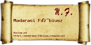 Madarasi Fábiusz névjegykártya